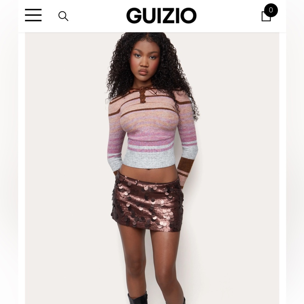 NWT Danielle Guizio sequin low-rise mini skirt